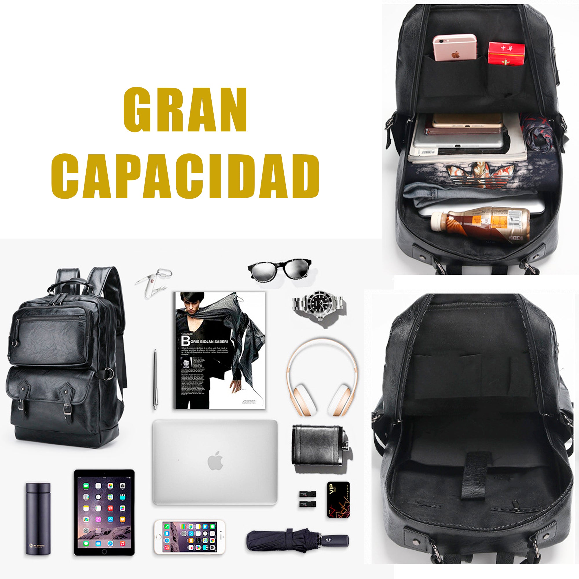Mochila vinipiel NEGRA