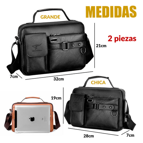 Bandolera Maletín Vinipiel 2x1 NEGRA